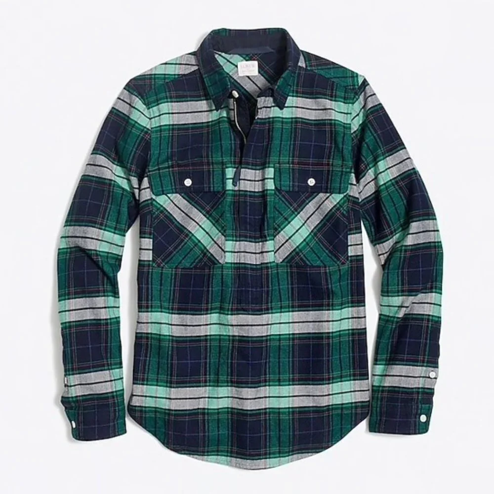J.Crew Buffalo Flannel Plaid Zip shirt jacket Small